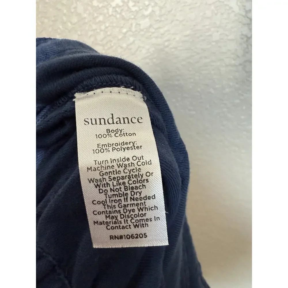 Sundance Embroidered Tie Waist Ankle Pants Size XL Blue Floral